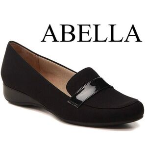ABELLA 7M True Comfort Low Wedge Slip-on Loafers Black EUC